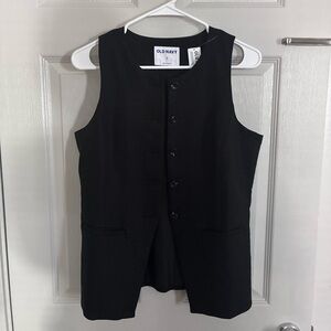 Old Navy Black Linen Vest